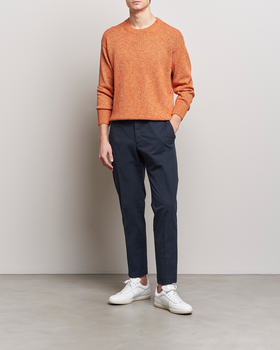 Homme | Pulls Et Tricots | Gran Sasso | Cotton Heavy Knitted Crew Neck Rust Melange