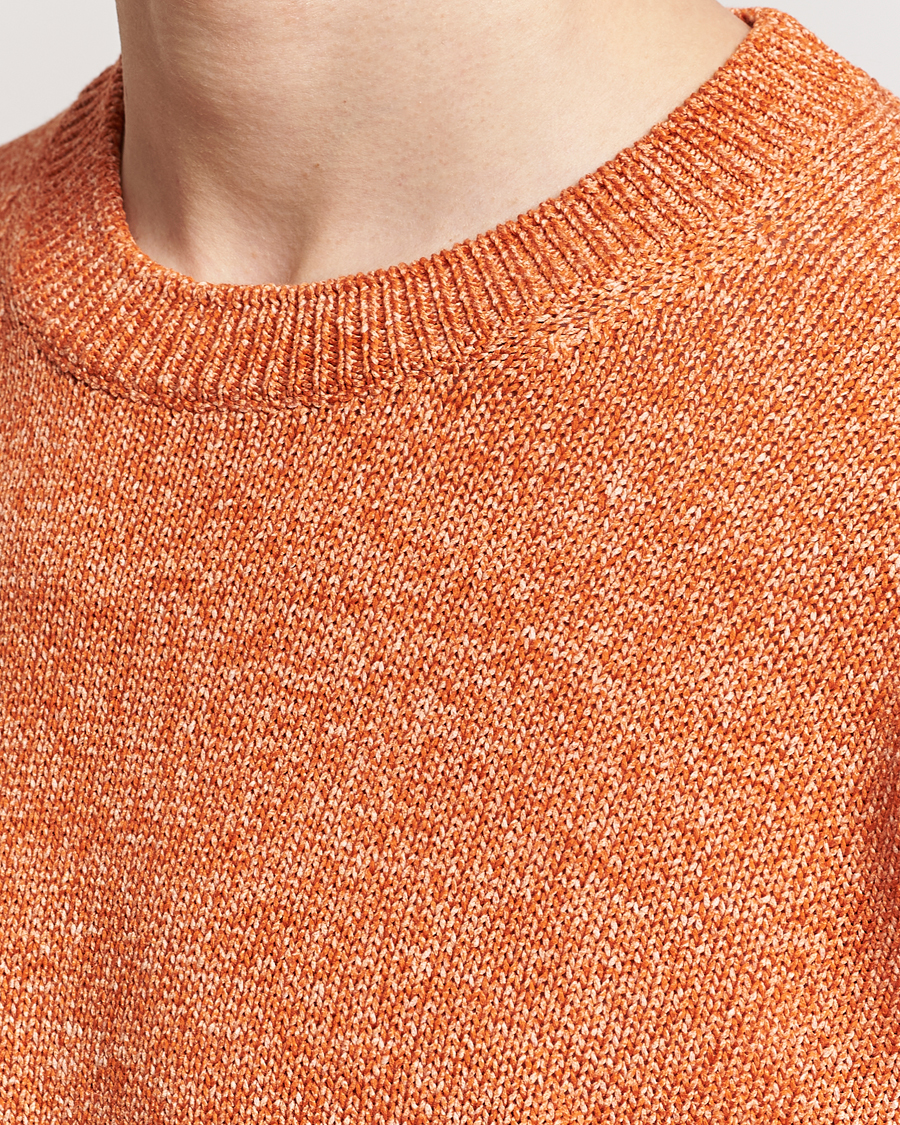 Homme | Pulls Et Tricots | Gran Sasso | Cotton Heavy Knitted Crew Neck Rust Melange