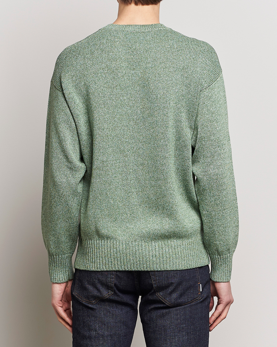 Homme | Pulls Et Tricots | Gran Sasso | Cotton Heavy Knitted Crew Neck Green Melange