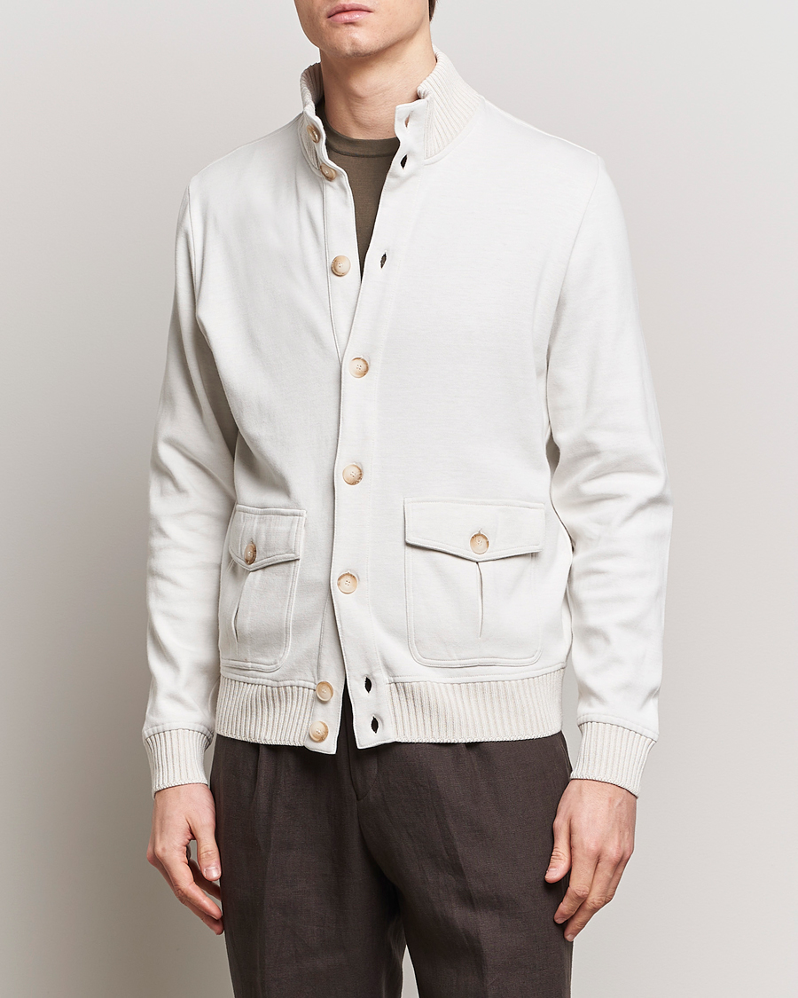 Homme | Vestes De Printemps | Gran Sasso | Cotton Pocket Bomber Jacket Cream