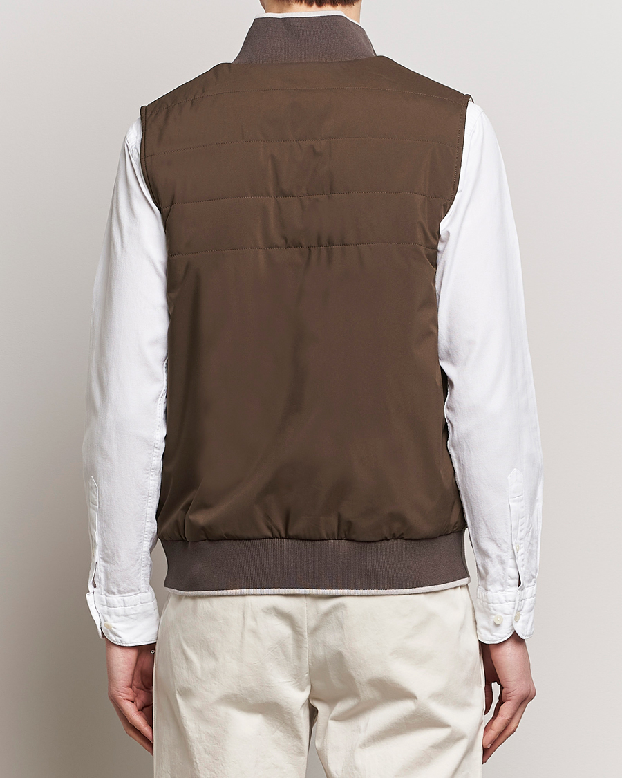 Homme | Manteaux Et Vestes | Gran Sasso | Nylon Light Padded Gilet Dark Brown