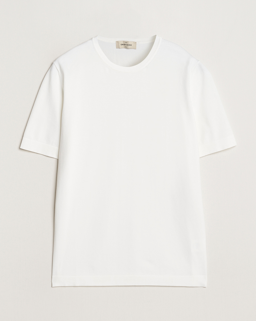 Homme | T-shirts | Gran Sasso | Cotton Knitted Crew Neck T-Shirt White