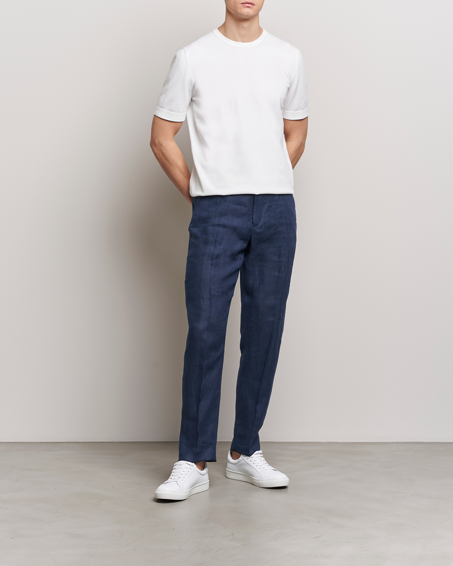 Homme | T-shirts | Gran Sasso | Cotton Knitted Crew Neck T-Shirt White