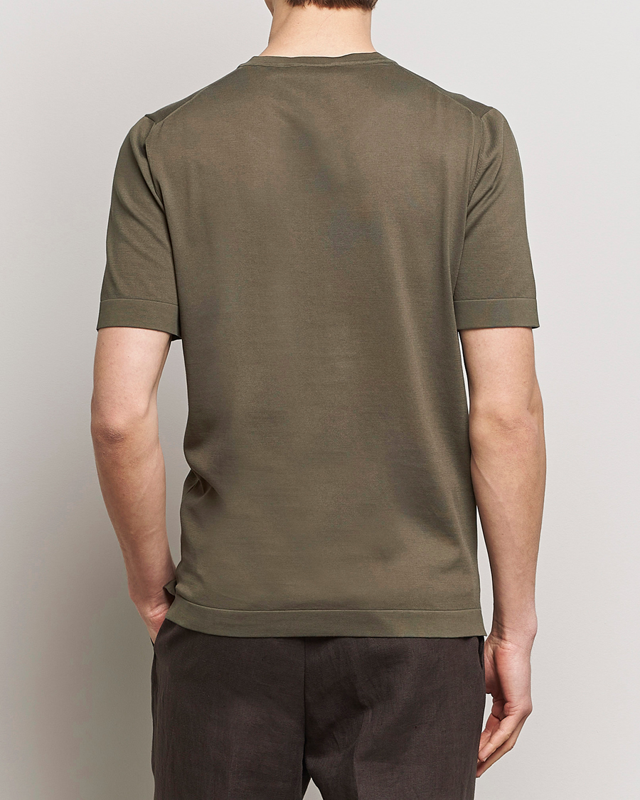 Homme | T-shirts | Gran Sasso | Cotton Knitted Crew Neck T-Shirt Dark Brown