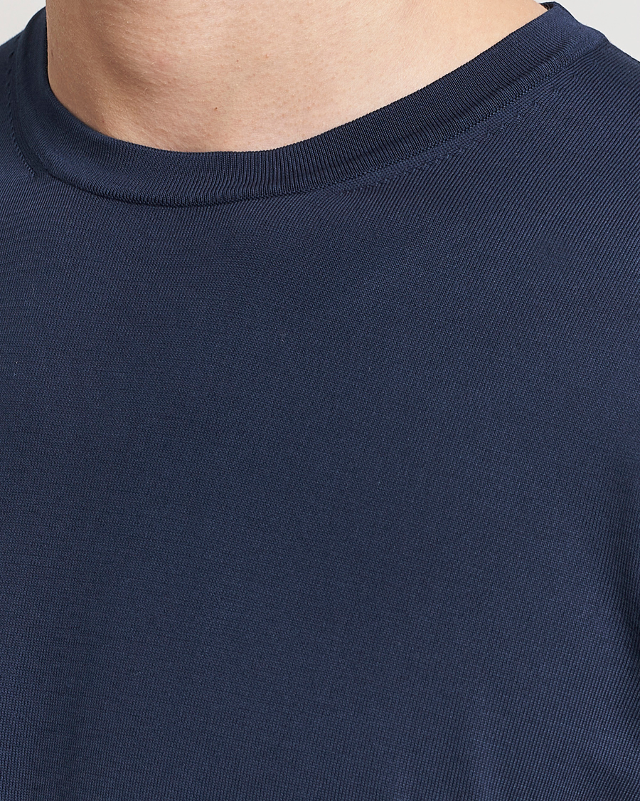 Homme | T-shirts | Gran Sasso | Cotton Knitted Crew Neck T-Shirt Navy