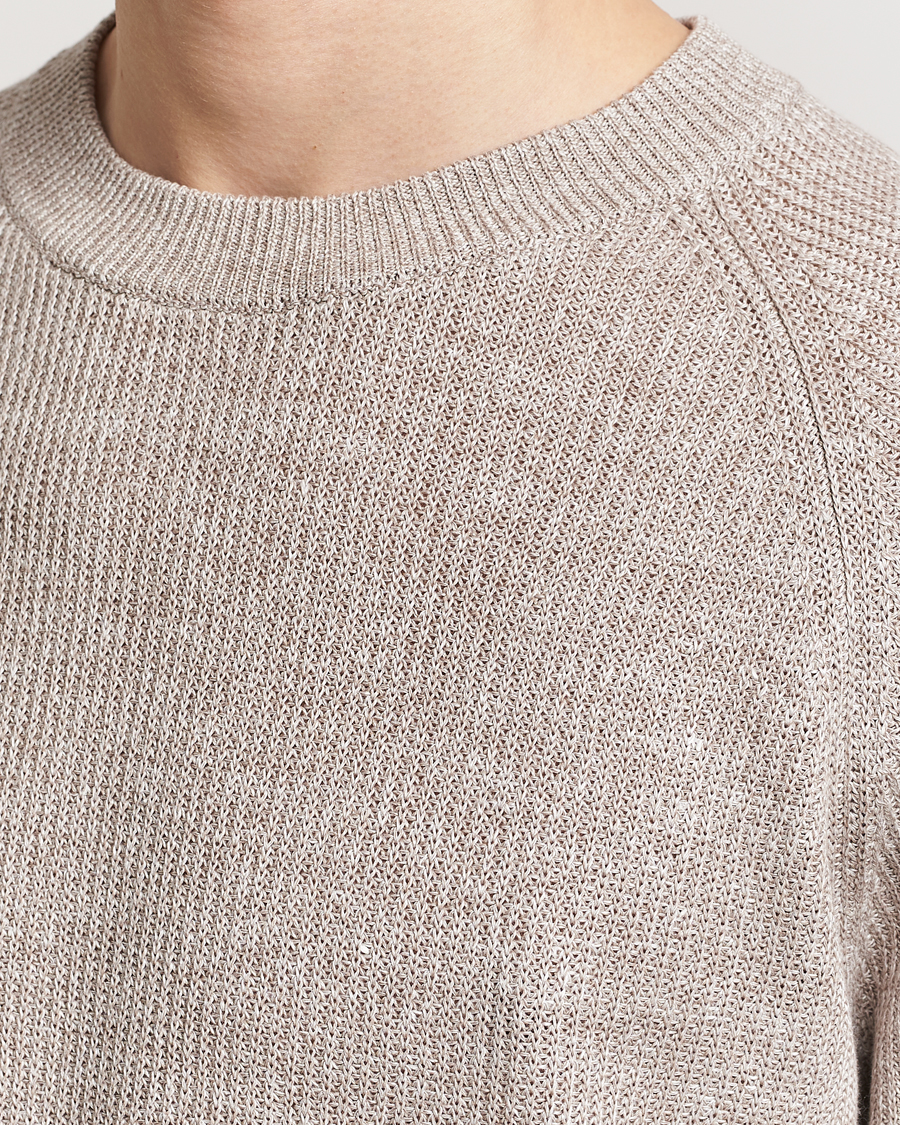 Homme | T-shirts | Gran Sasso | Cotton Heavy Knitted Crew Neck T-Shirt Beige Melange