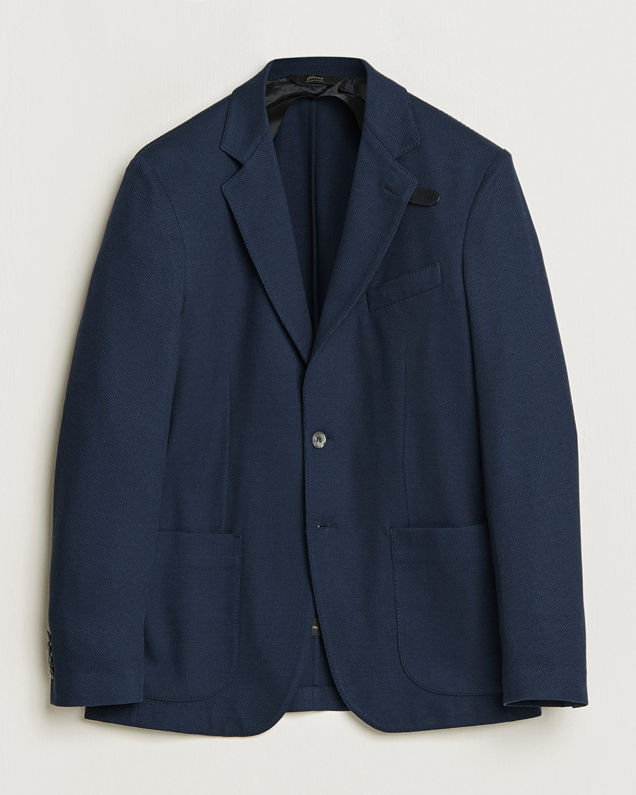 Homme | Blazers | Brioni | Cotton/Silk Jersey Blazer Navy