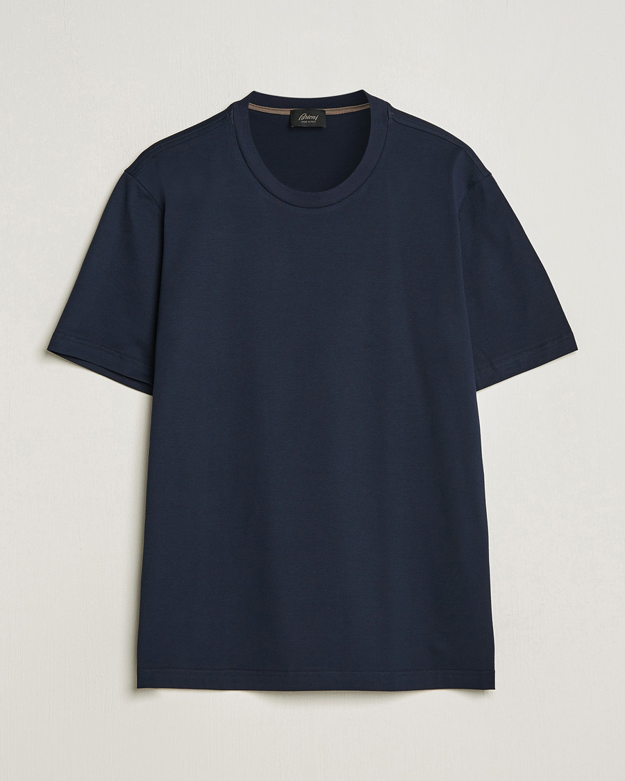 Homme | T-shirts | Brioni | Short Sleeve Cotton T-Shirt Navy