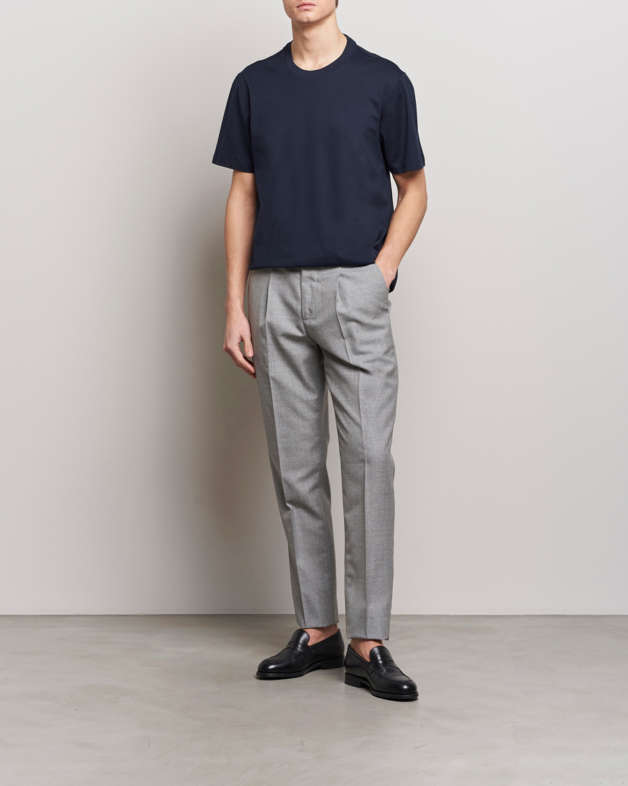 Homme | T-shirts | Brioni | Short Sleeve Cotton T-Shirt Navy