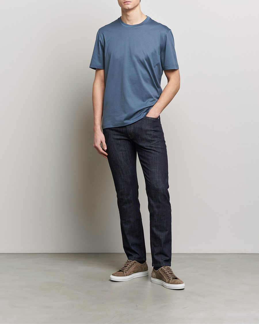 Homme | T-shirts | Brioni | Short Sleeve Cotton T-Shirt Petroleum