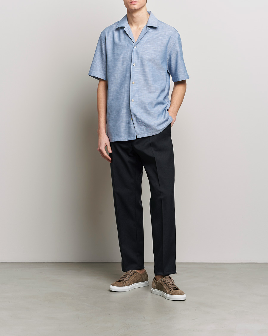 Homme | Chemises | Brioni | Cotton Cuban Shirt Light Blue