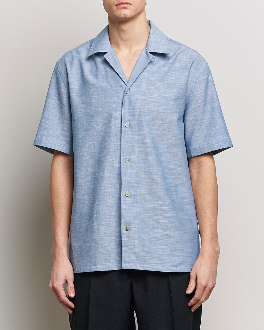 Homme | Italian Department | Brioni | Cotton Cuban Shirt Light Blue