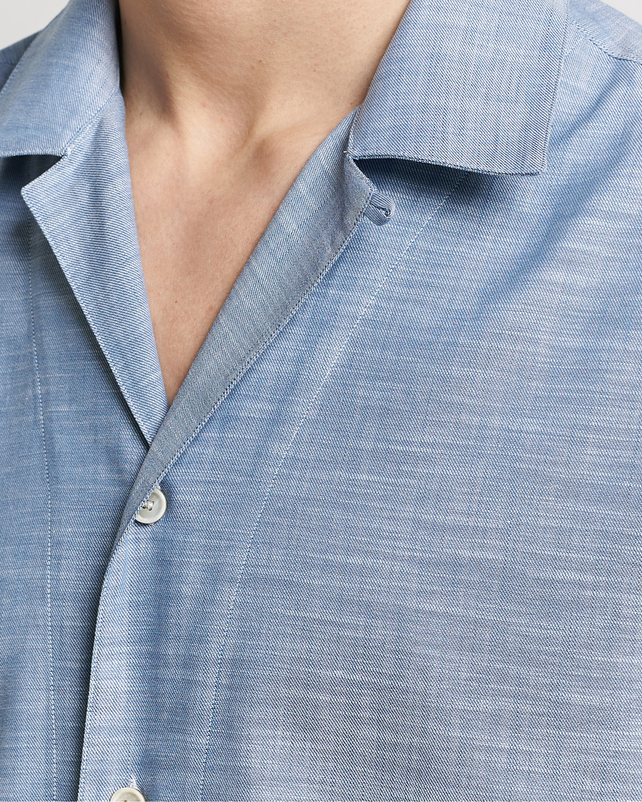 Homme | Chemises | Brioni | Cotton Cuban Shirt Light Blue