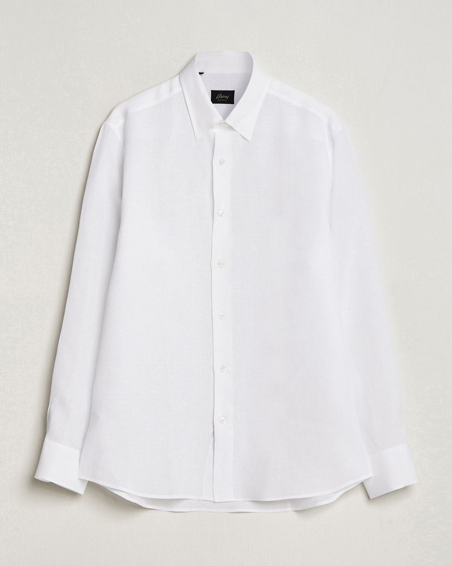 Homme | Chemises | Brioni | Linen Sport Shirt White