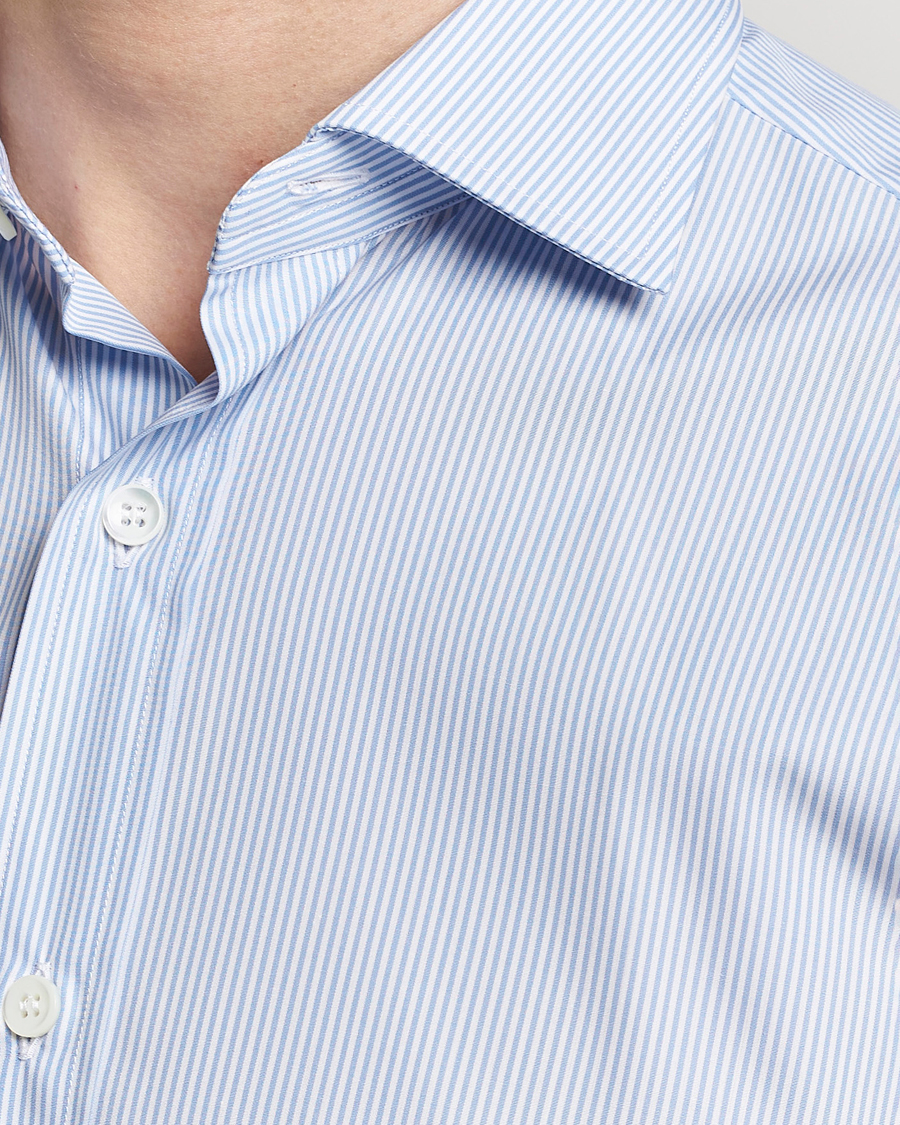 Homme | Chemises | Brioni | Slim Fit Dress Shirt Light Blue Stripe
