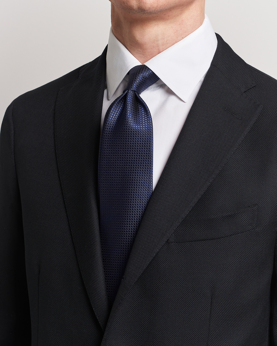 Homme | Luxury Brands | Brioni | Structured Silk Tie Navy
