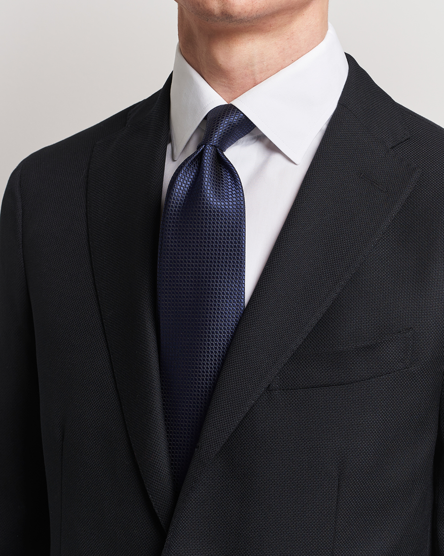 Homme | Brioni Structured Silk Tie Navy | Brioni | Structured Silk Tie Navy