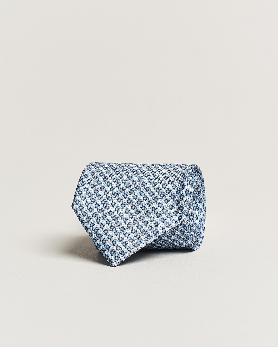 Homme | Brioni Printed Silk Tie Light Blue | Brioni | Printed Silk Tie Light Blue