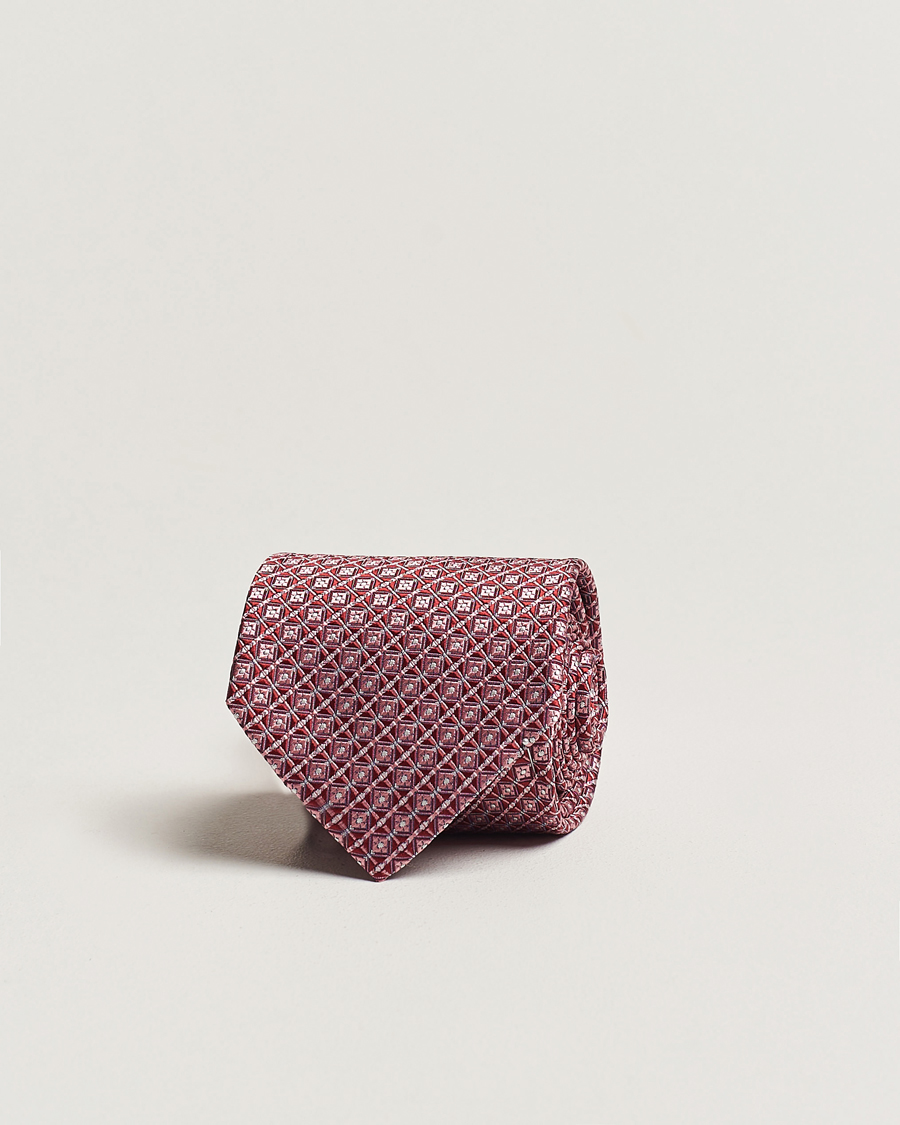 Homme | Brioni Structured Silk Tie Dark Red | Brioni | Structured Silk Tie Dark Red