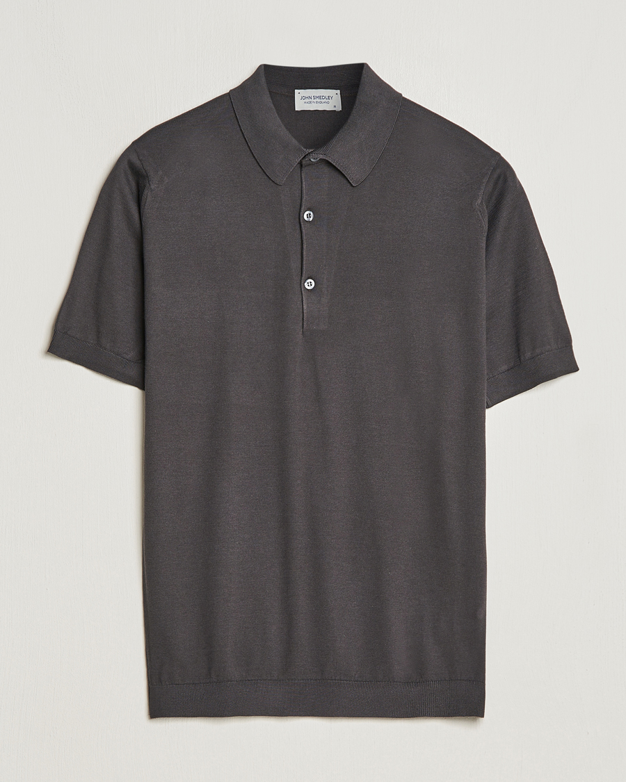 Homme | Polos | John Smedley | Adrian Slim Fit Sea Island Polo Chocolat