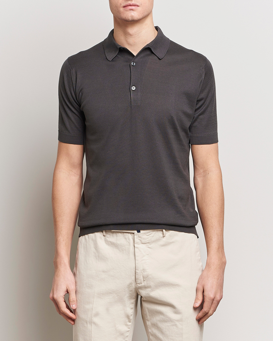 Homme | Sections | John Smedley | Adrian Slim Fit Sea Island Polo Chocolat