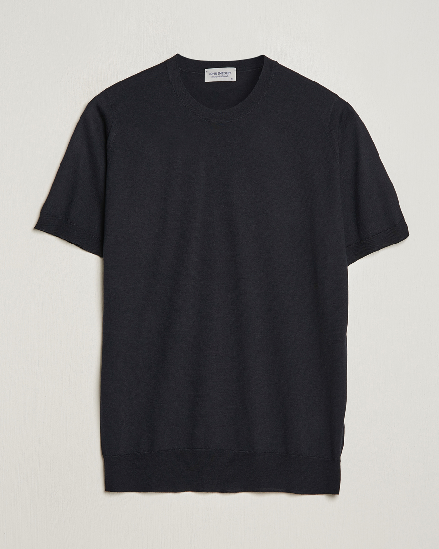 Homme | T-shirts | John Smedley | Hilcote Wool/Sea Island Cotton T-Shirt Black