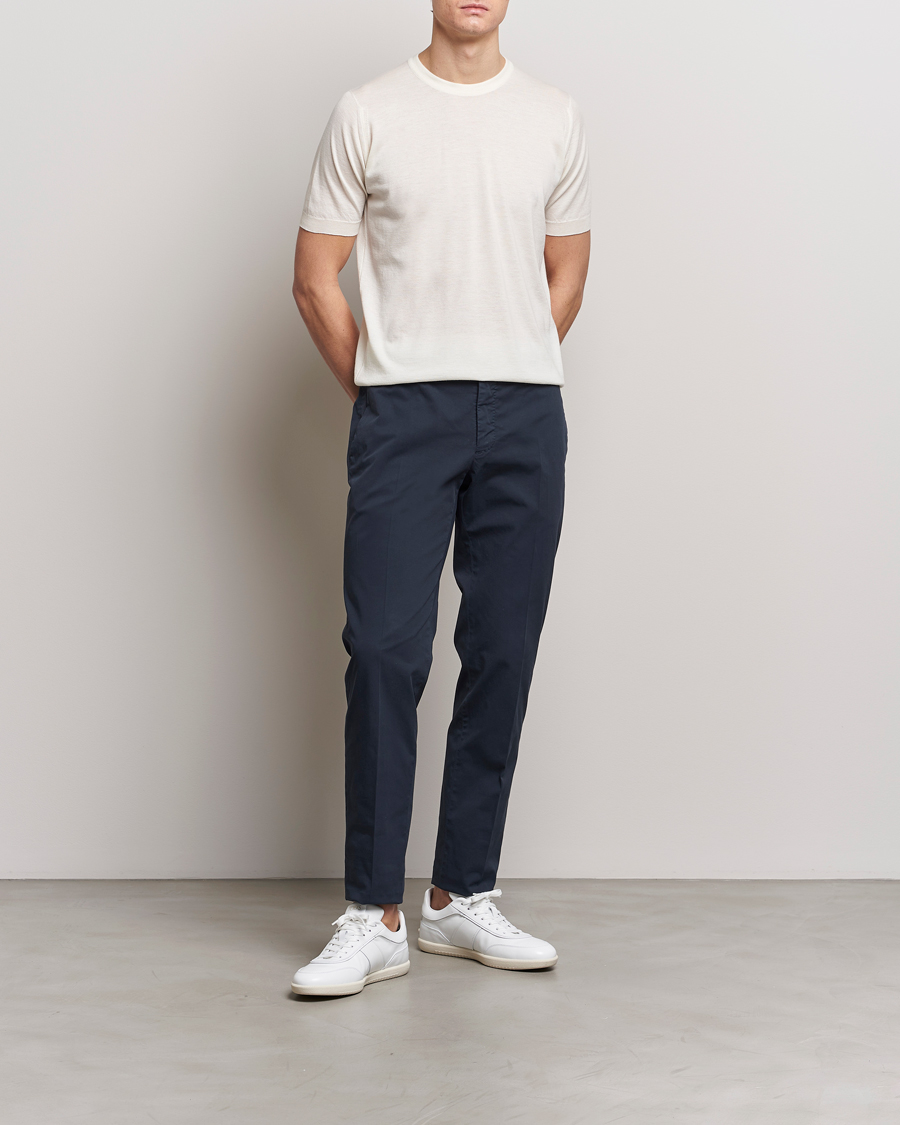 Homme | T-shirts | John Smedley | Hilcote Wool/Sea Island Cotton T-Shirt Chalk White