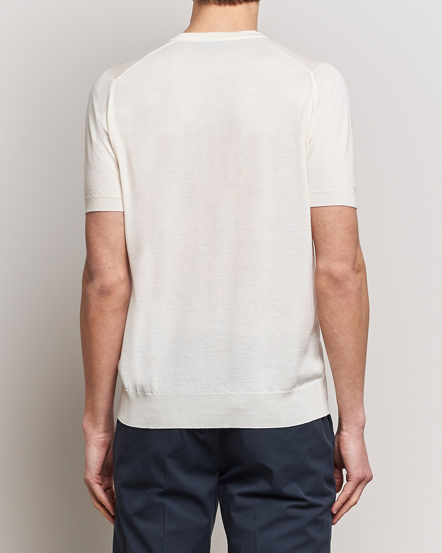 Homme | T-shirts | John Smedley | Hilcote Wool/Sea Island Cotton T-Shirt Chalk White