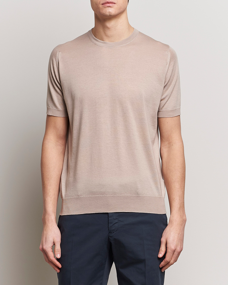 Homme | T-shirts | John Smedley | Hilcote Wool/Sea Island Cotton T-Shirt Oat