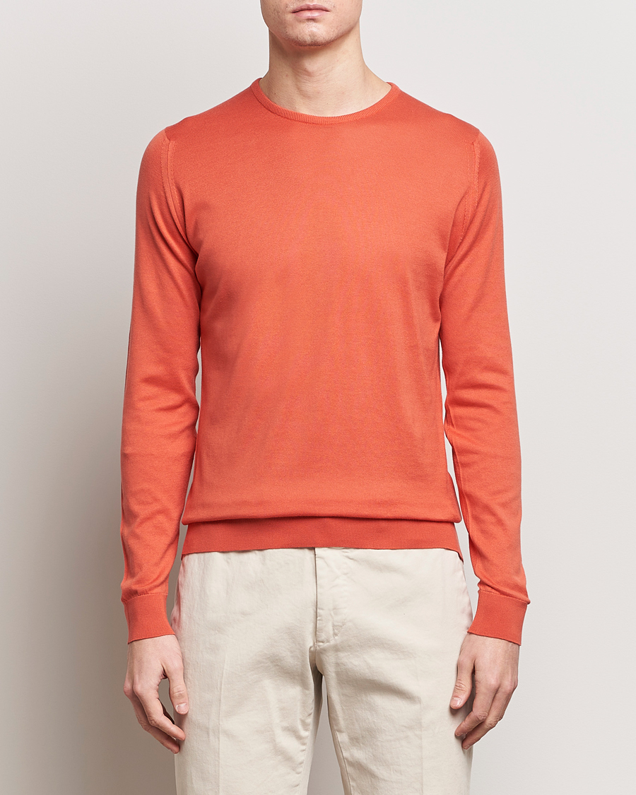 Homme | Pulls Et Tricots | John Smedley | Hatfield Sea Island Crew Neck Sundown Orange