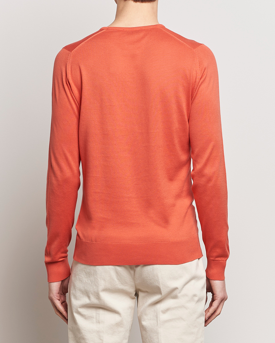 Homme | Pulls Et Tricots | John Smedley | Hatfield Sea Island Crew Neck Sundown Orange