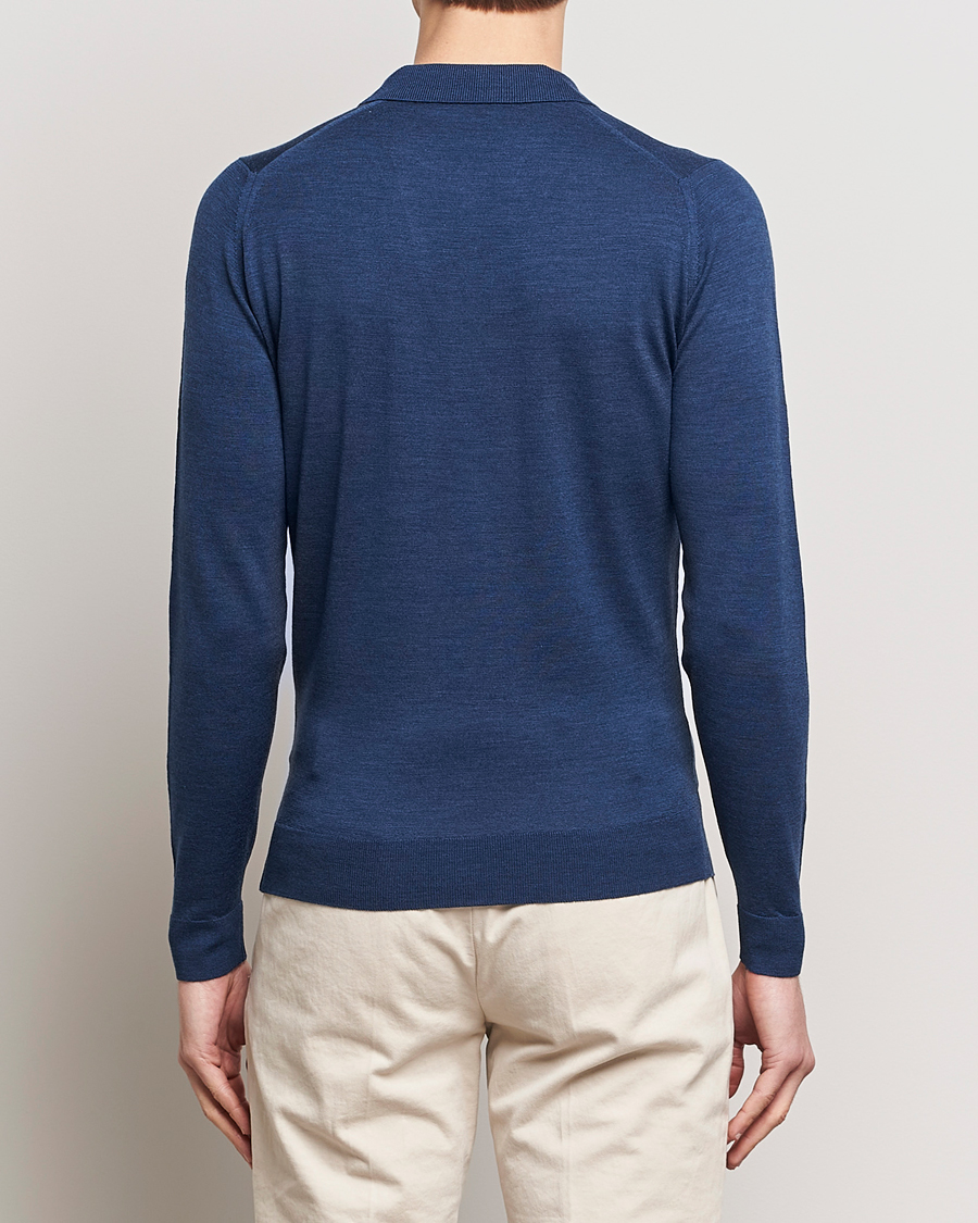 Homme | Pulls Et Tricots | John Smedley | Belper Extra Fine Merino Polo Pullover Indigo