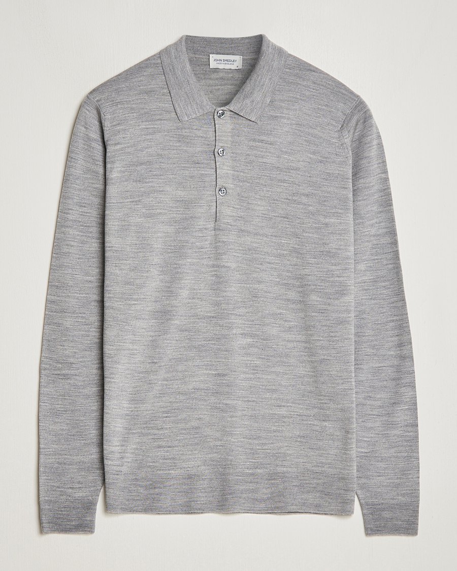 Homme | Pulls Et Tricots | John Smedley | Belper Extra Fine Merino Polo Pullover Silver