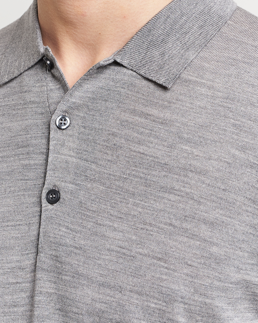 Homme | Pulls Et Tricots | John Smedley | Belper Extra Fine Merino Polo Pullover Silver