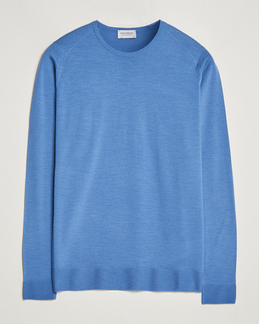 Homme | Pulls Et Tricots | John Smedley | Lundy Extra Fine Merino Crew Neck Riviera Blue