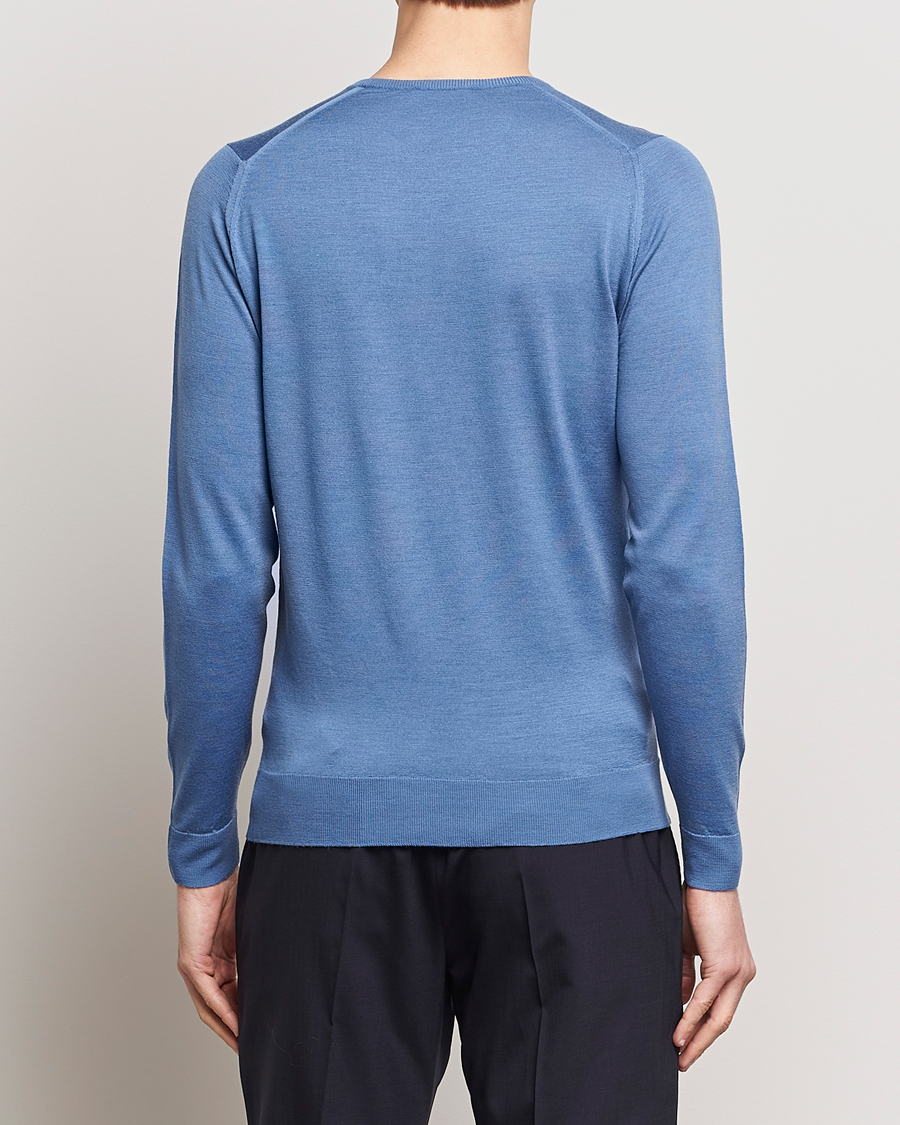 Homme | Pulls Et Tricots | John Smedley | Lundy Extra Fine Merino Crew Neck Riviera Blue