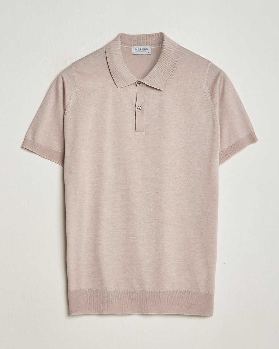 Homme | Polos | John Smedley | Leyburn Merino/Sea Island Cotton Polo Oat