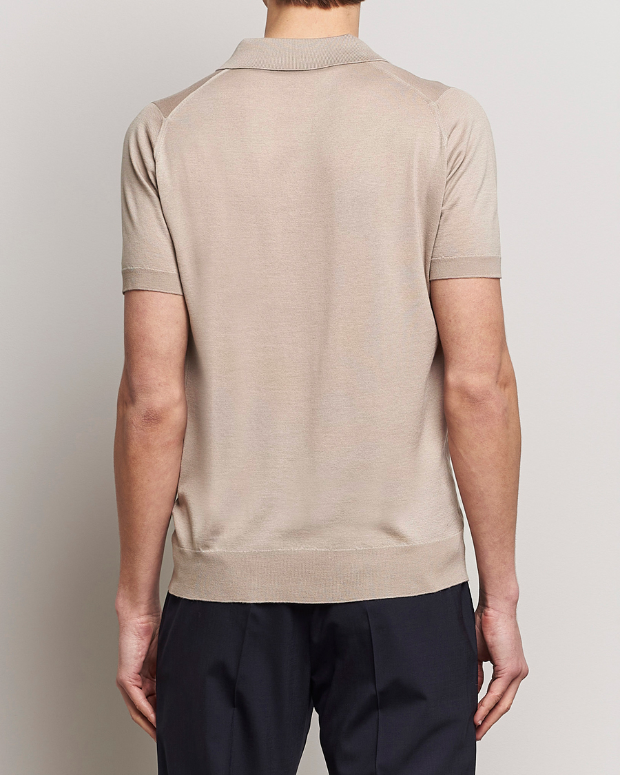Homme | Polos | John Smedley | Leyburn Merino/Sea Island Cotton Polo Oat