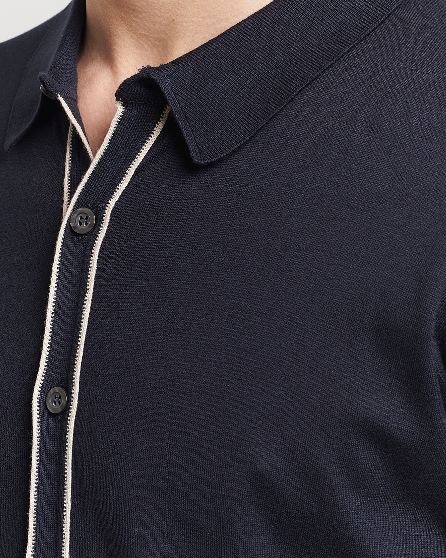 Homme | Pulls Et Tricots | John Smedley | Shadow Tipped Sea Island Cotton Cardigan Navy