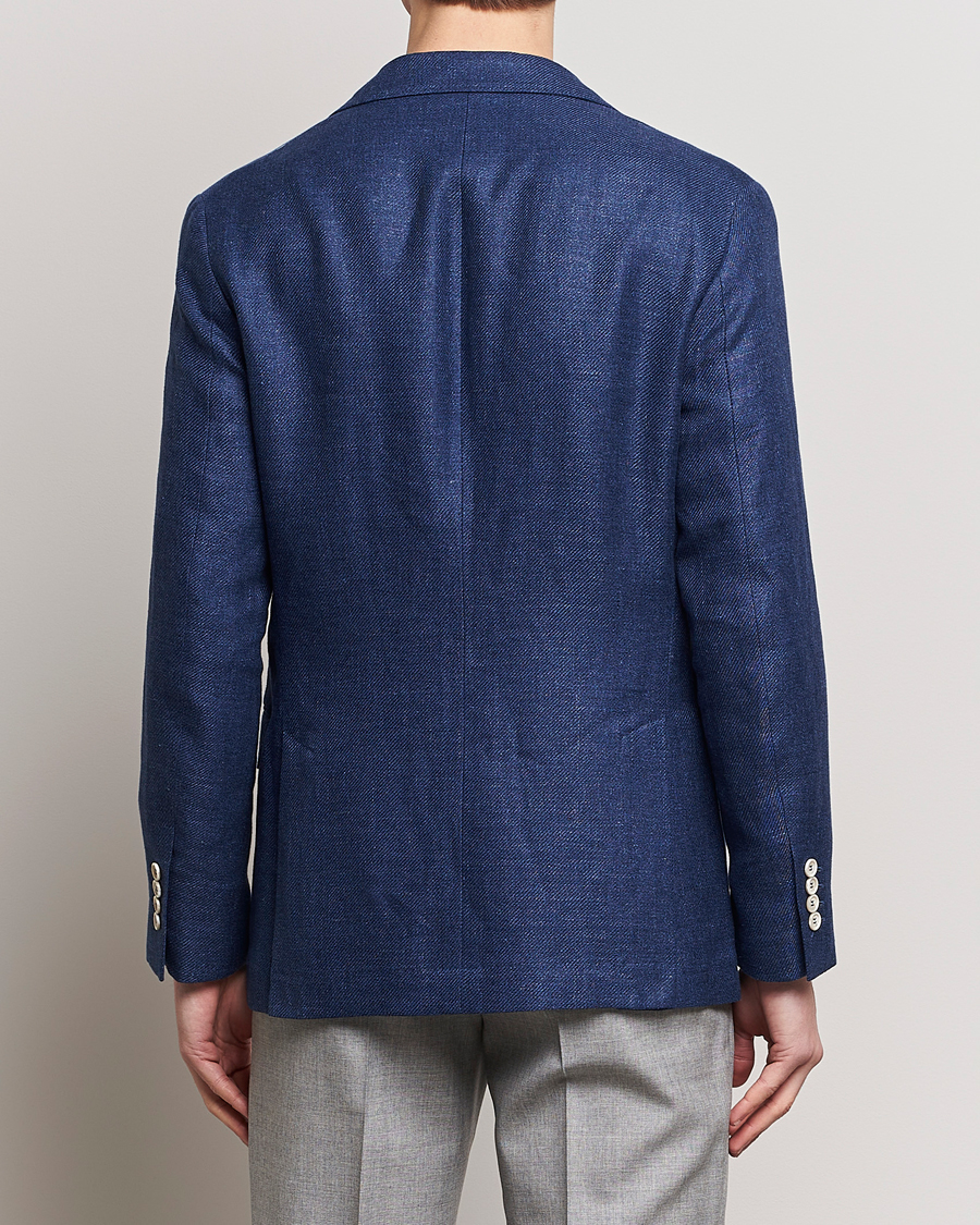 Homme | Blazers | Brunello Cucinelli | Linen/Silk Blazer Indigo Blue