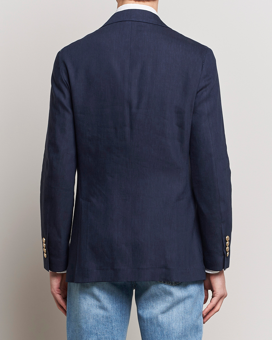 Homme | Blazers | Brunello Cucinelli | Double Breasted Wool/Linen Blazer Navy