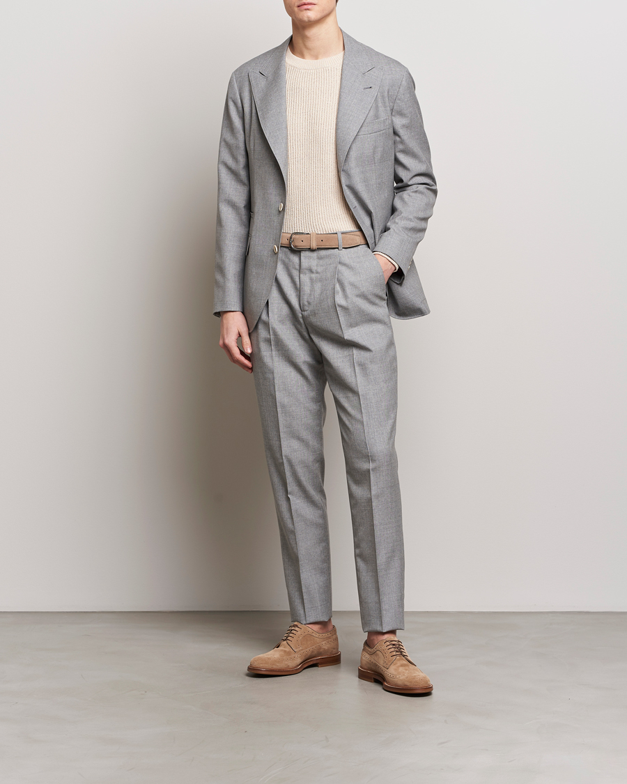 Homme | Blazers | Brunello Cucinelli | Peak Lapel Wool Blazer Light Grey