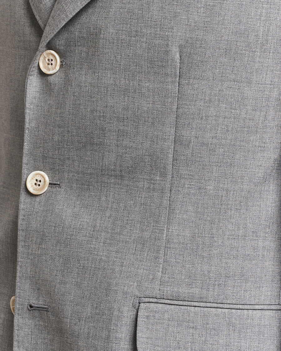 Homme | Blazers | Brunello Cucinelli | Peak Lapel Wool Blazer Light Grey