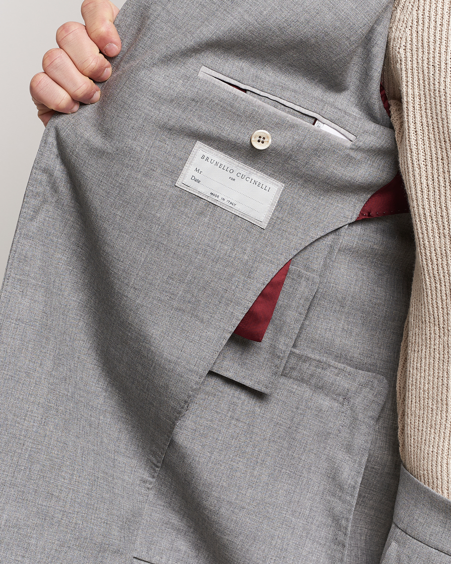 Homme | Blazers | Brunello Cucinelli | Peak Lapel Wool Blazer Light Grey