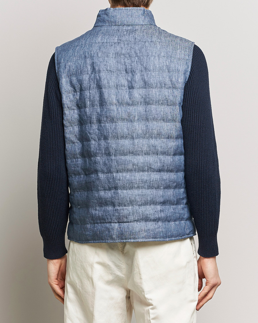 Homme | Manteaux Et Vestes | Brunello Cucinelli | Linen Gilet Light Blue