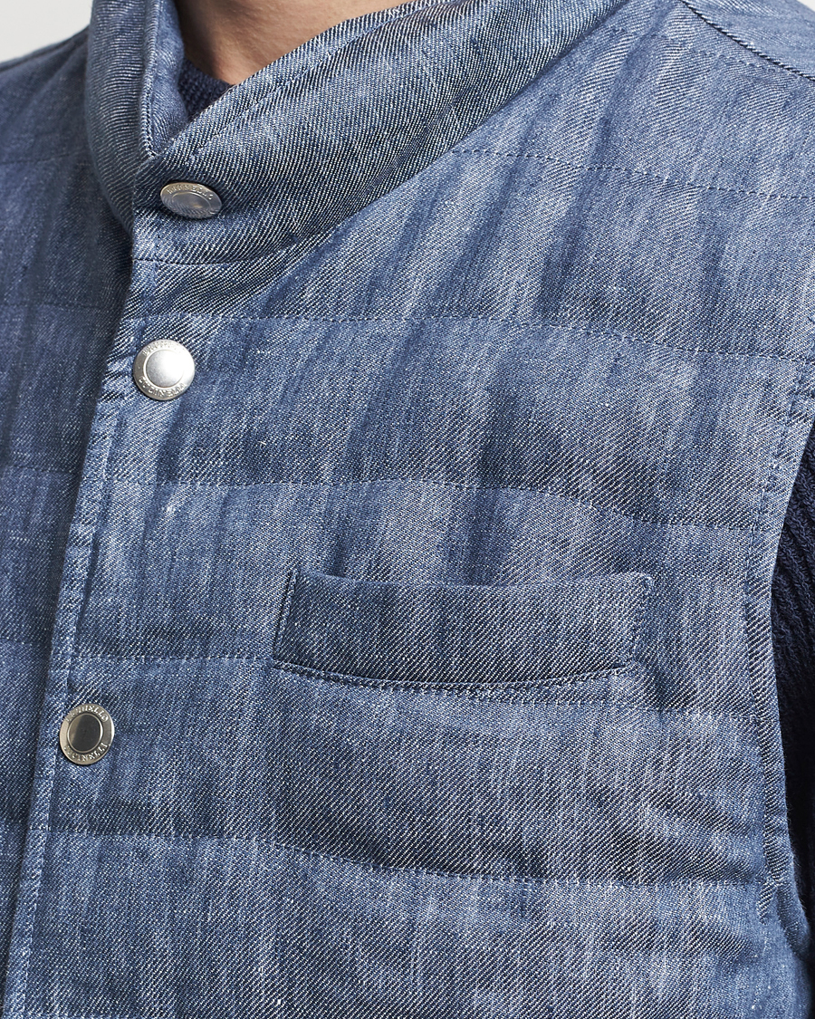 Homme | Manteaux Et Vestes | Brunello Cucinelli | Linen Gilet Light Blue
