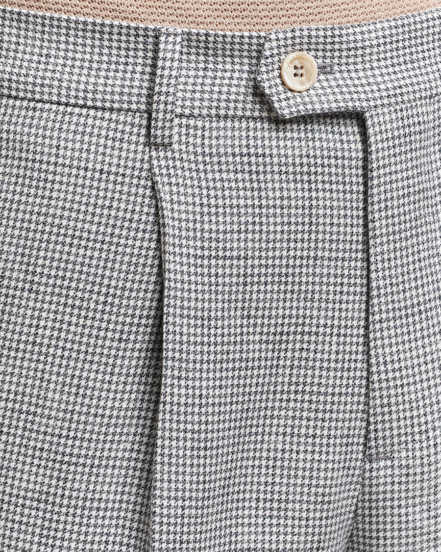 Homme | Pantalons | Brunello Cucinelli | Pleated Houndstooth Trousers Light Grey