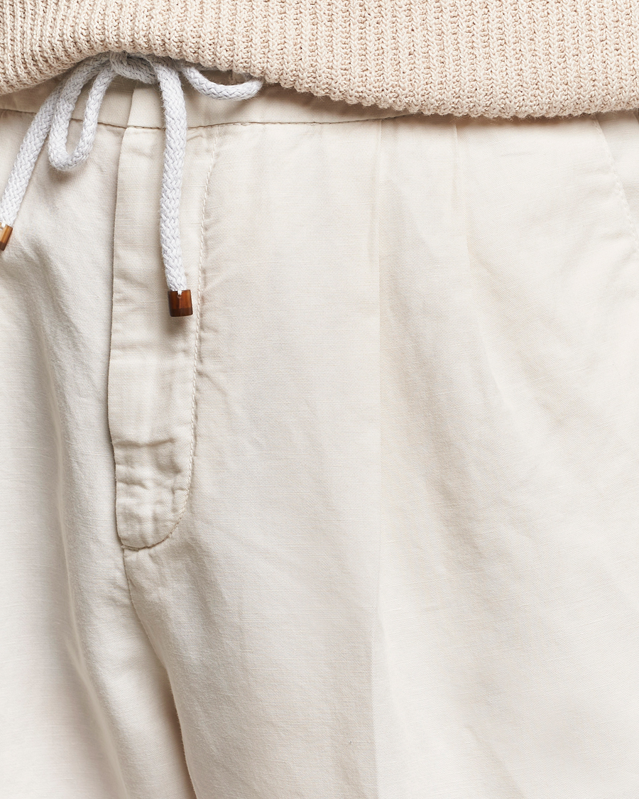 Homme | Pantalons | Brunello Cucinelli | Cotton/Linen Drawstring Pants Off White