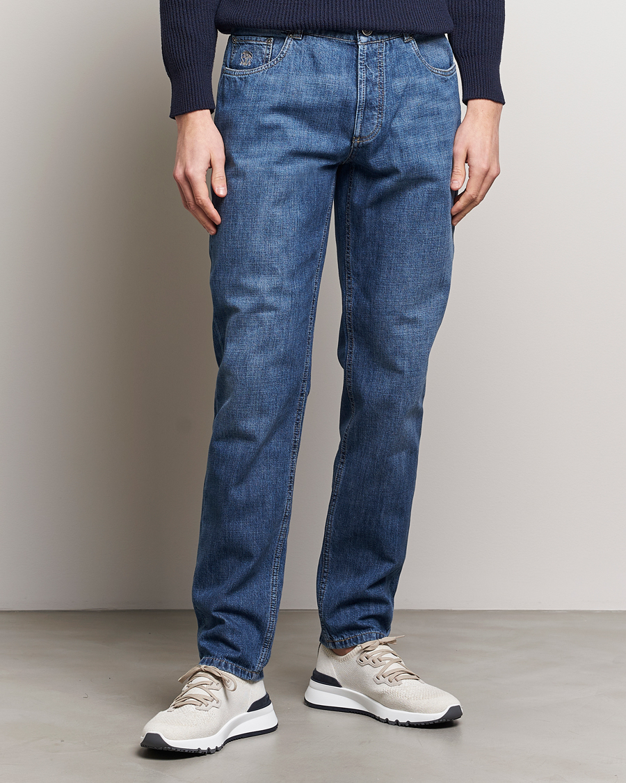 Homme | Jeans | Brunello Cucinelli | Traditional Fit Jeans Dark Blue Wash