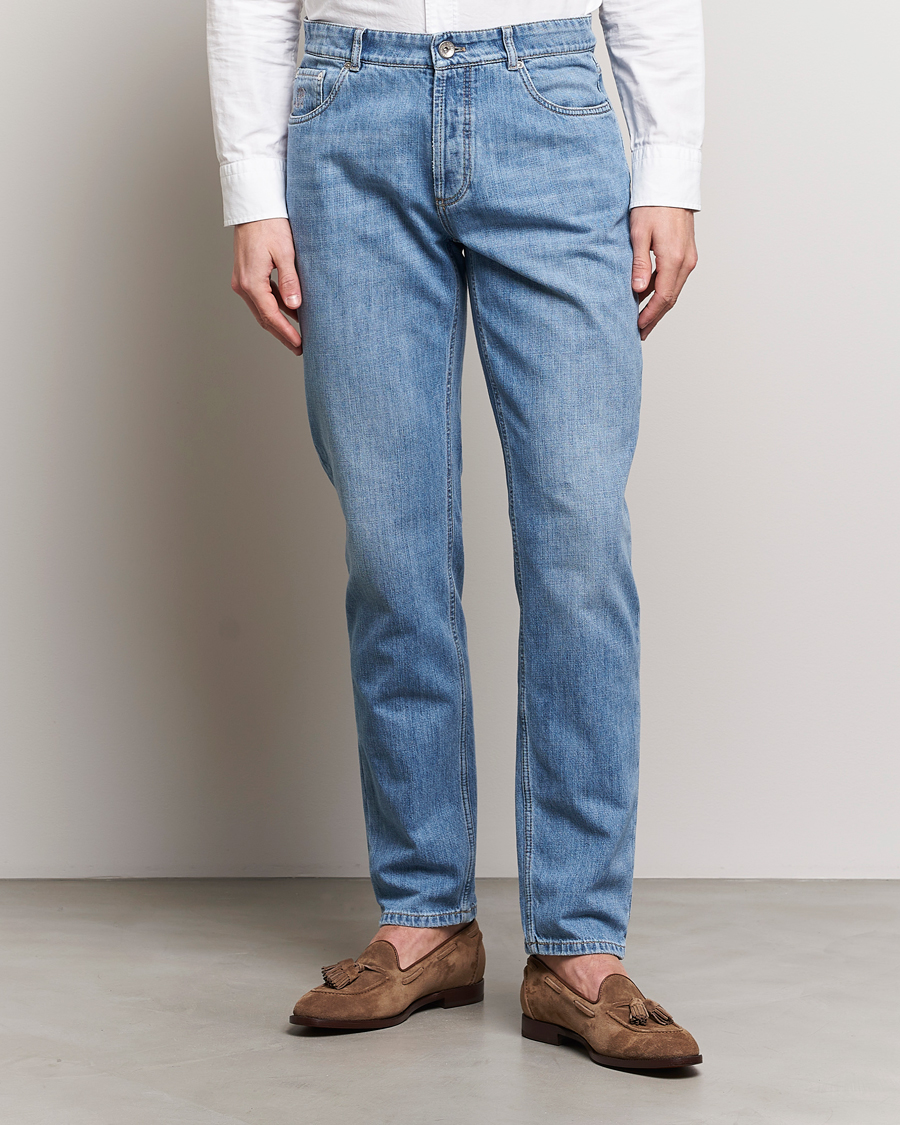 Homme | Italian Department | Brunello Cucinelli | Traditional Fit Jeans Blue Wash